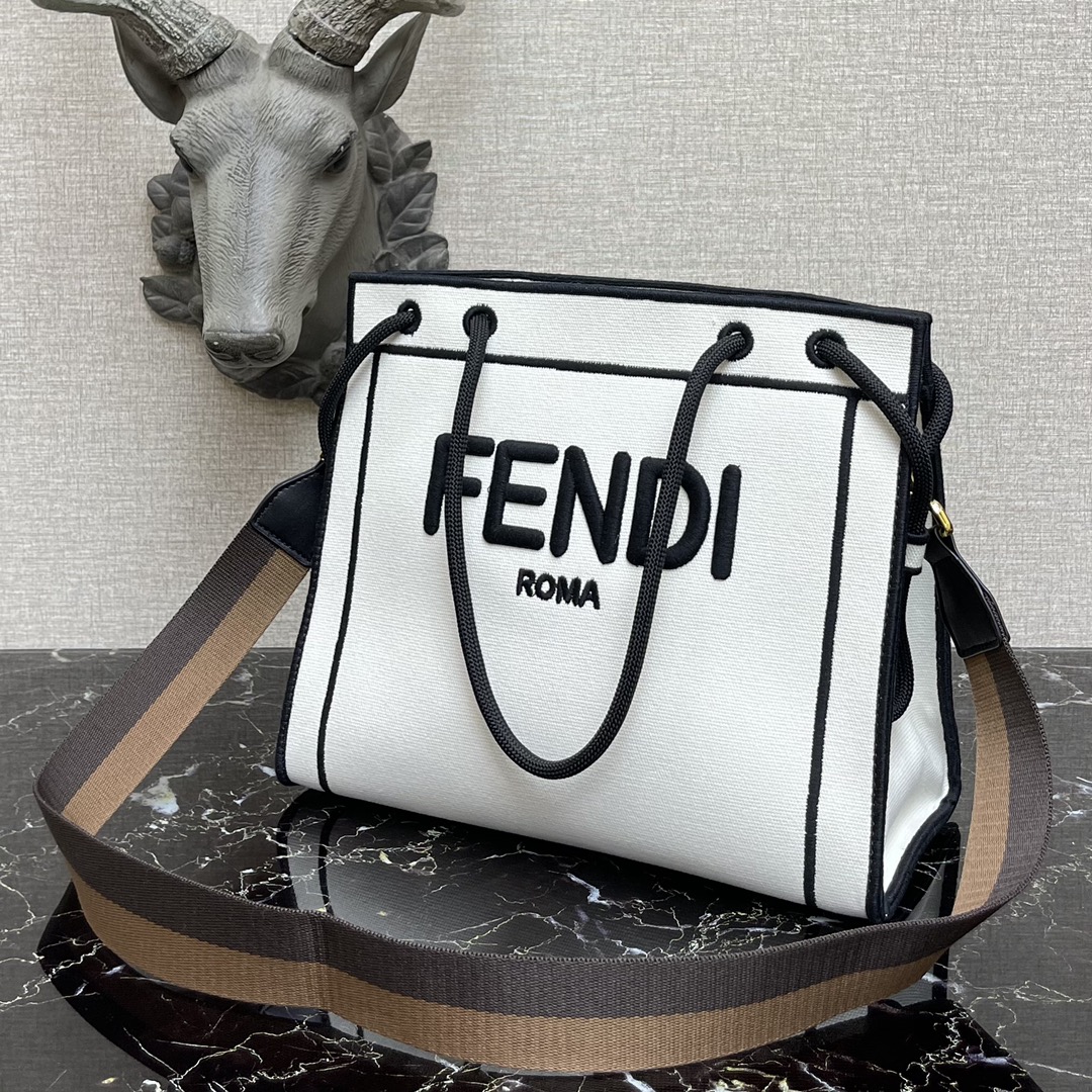 F**di medium roma tote bag white 8bh380aei1