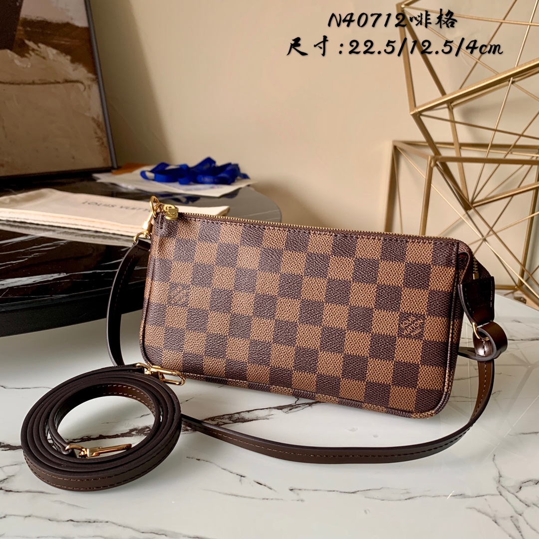 l0vis Vvtt0n pochette accessoires damier azur brown n41207 22.5 x 4 x 12.5 cm