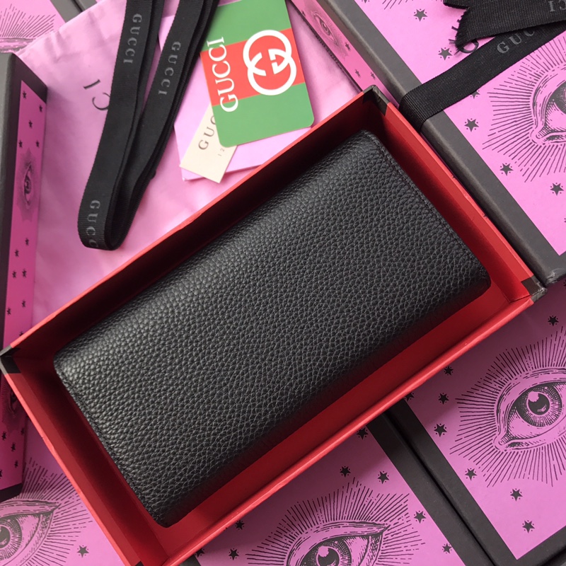 Gvc*1 gg marmont leather continental wallet black 456116 19 × 10 × 2.5 cm