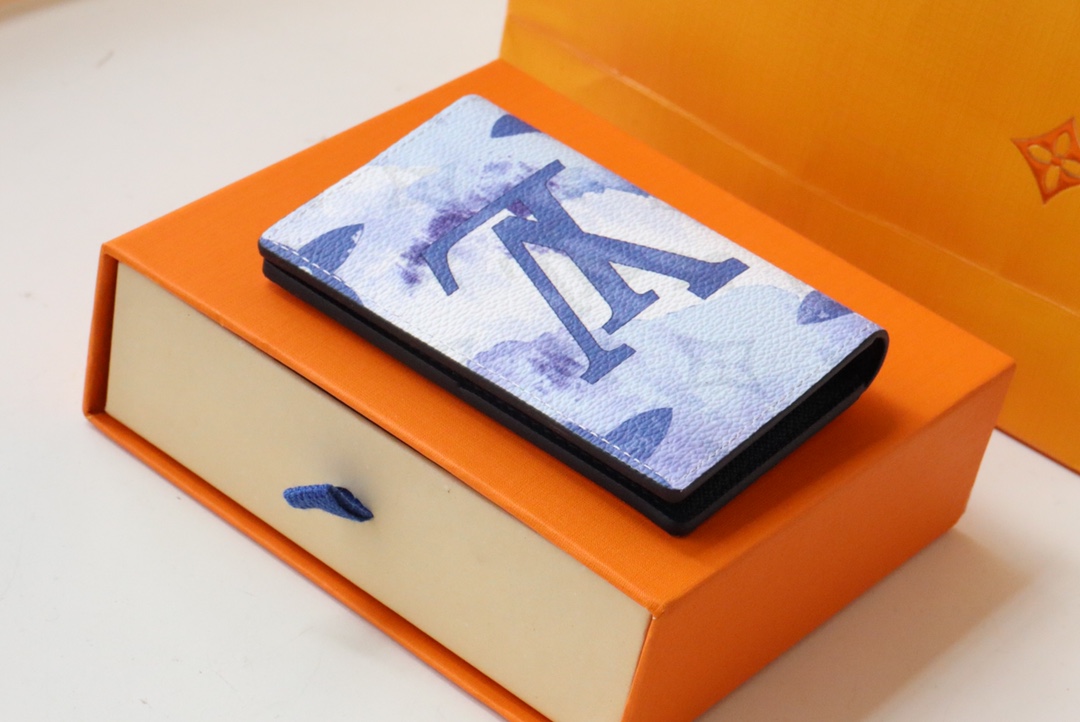 l0vis Vvtt0n pocket organizer monogram pattern blue m80455 8 x 11 x 1 cm