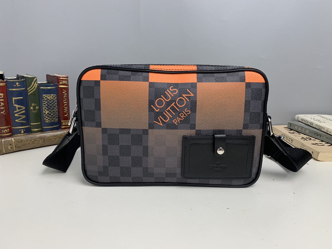 l0vis Vvtt0n alpha messenger damier graphite canvas orange n40421 26 x 17 x 5 cm