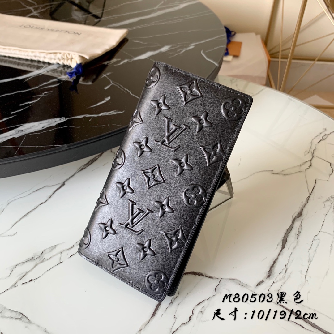 l0vis Vvtt0n brazza wallet monogram seal leather black m80503 10 x 19 x 2 cm