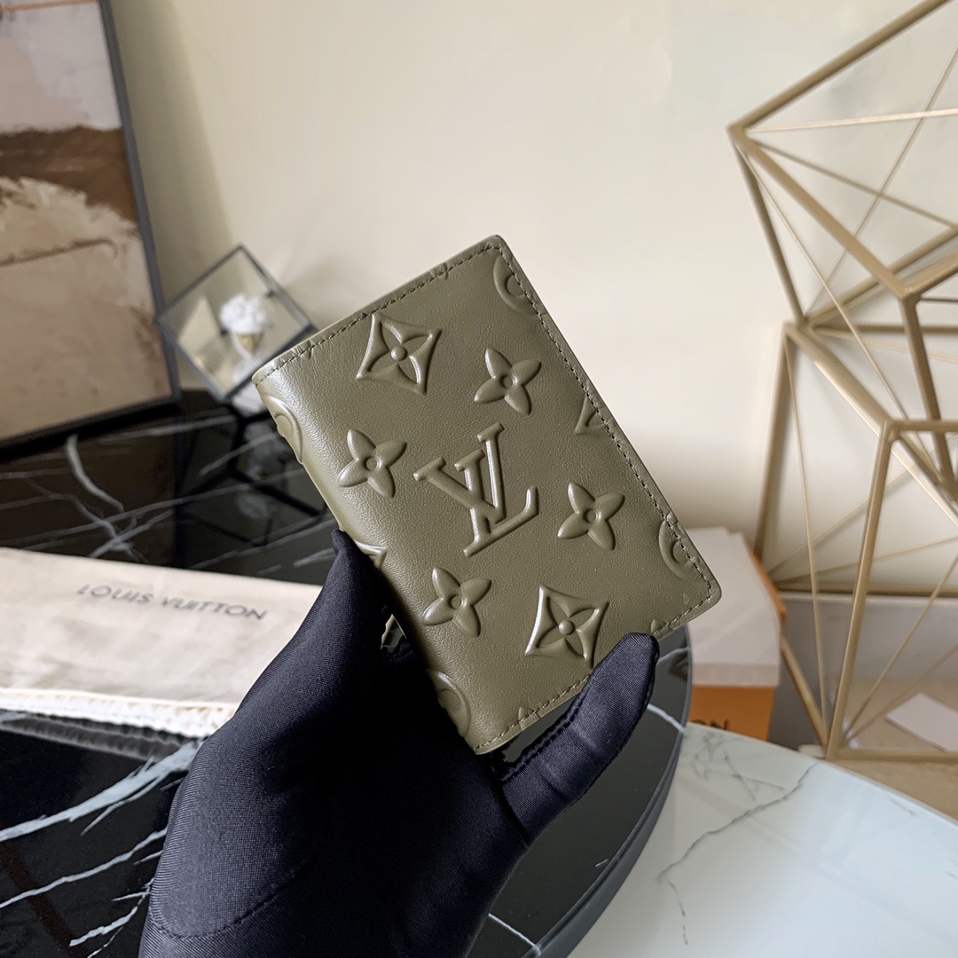 l0vis Vvtt0n slender pocket organiser monogram seal green m80508 8 x 11 x 1 cm