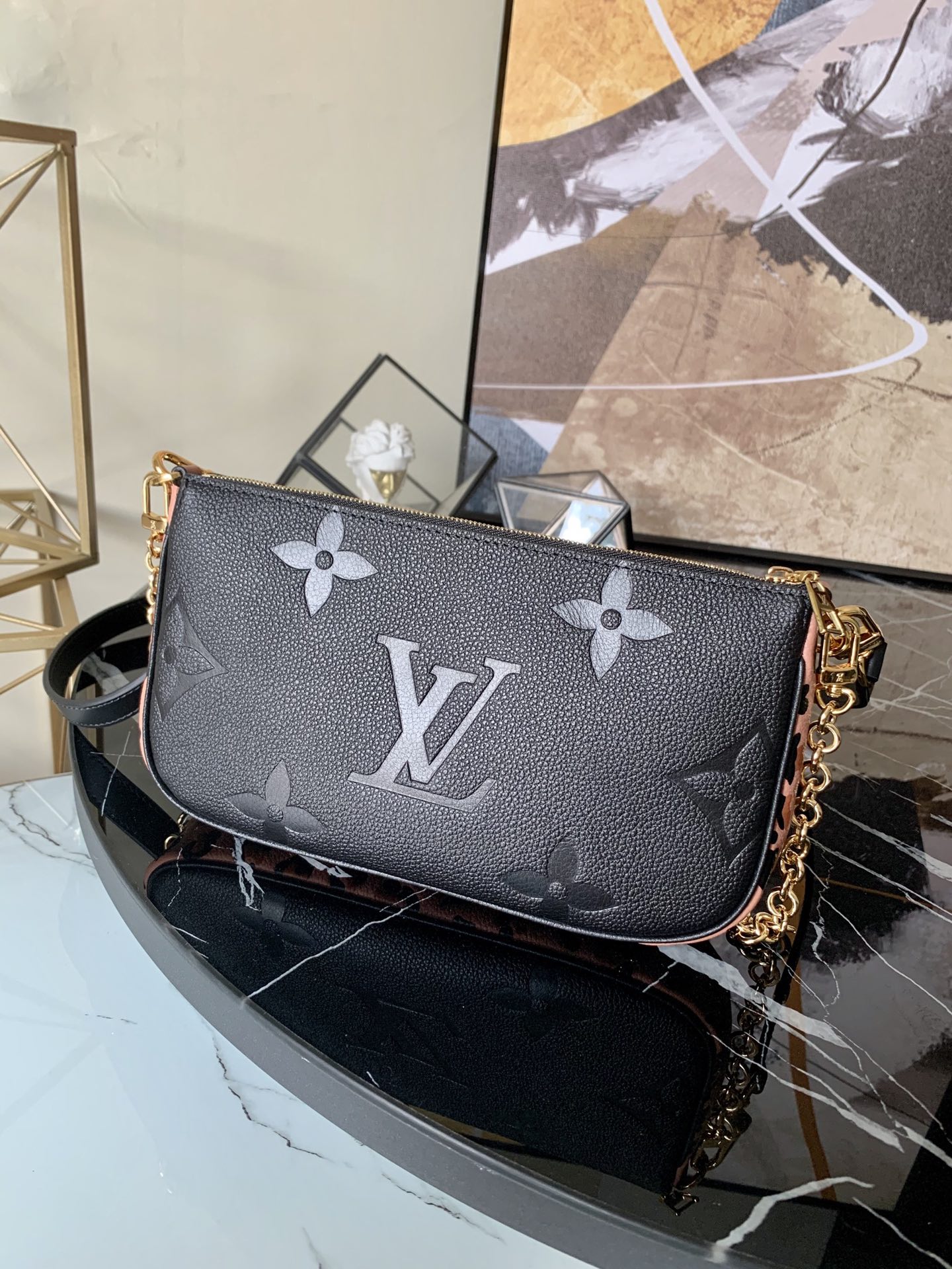 l0vis Vvtt0n multi pochette accessoires monogram empreinte leather noir m58520 23.5 × 13 × 4.5 cm