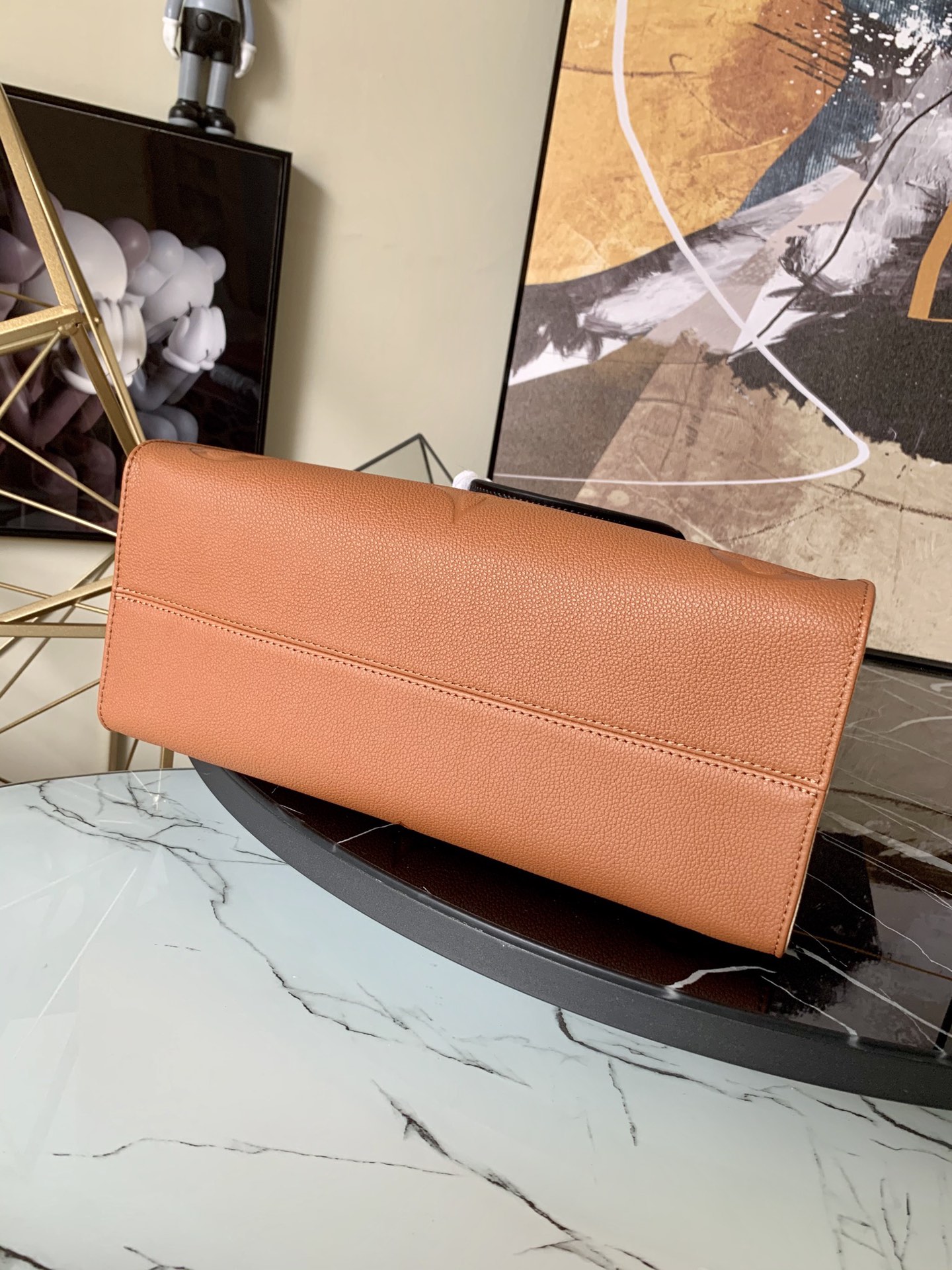 l0vis Vvtt0n onthego mm monogram empreinte embossed leather caramel m58521 35cm