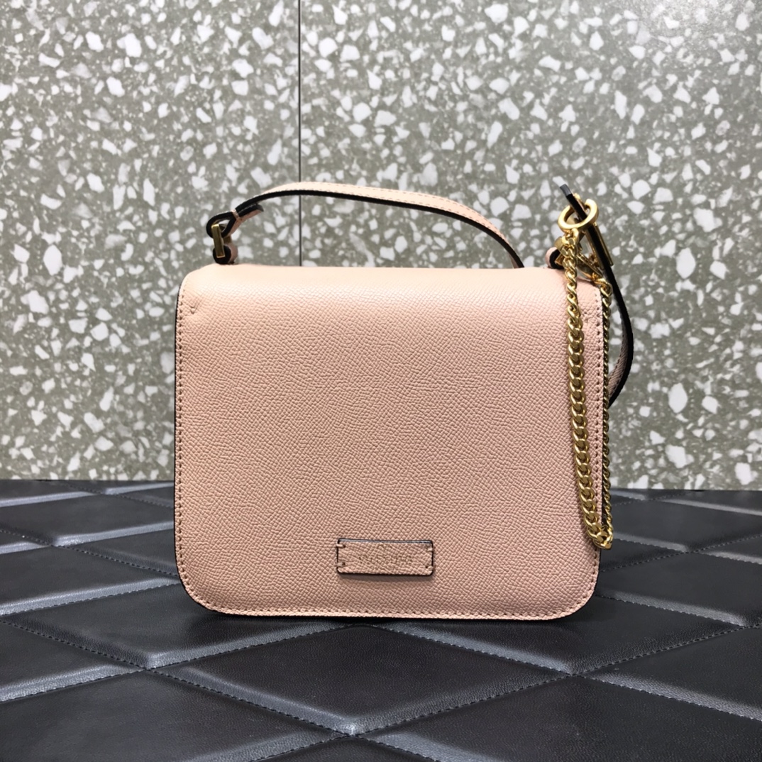 Va1e*ntin0 small vsling grainy calfskin shoulder bag pink vw2b0f01 18 x 18 x 9 cm