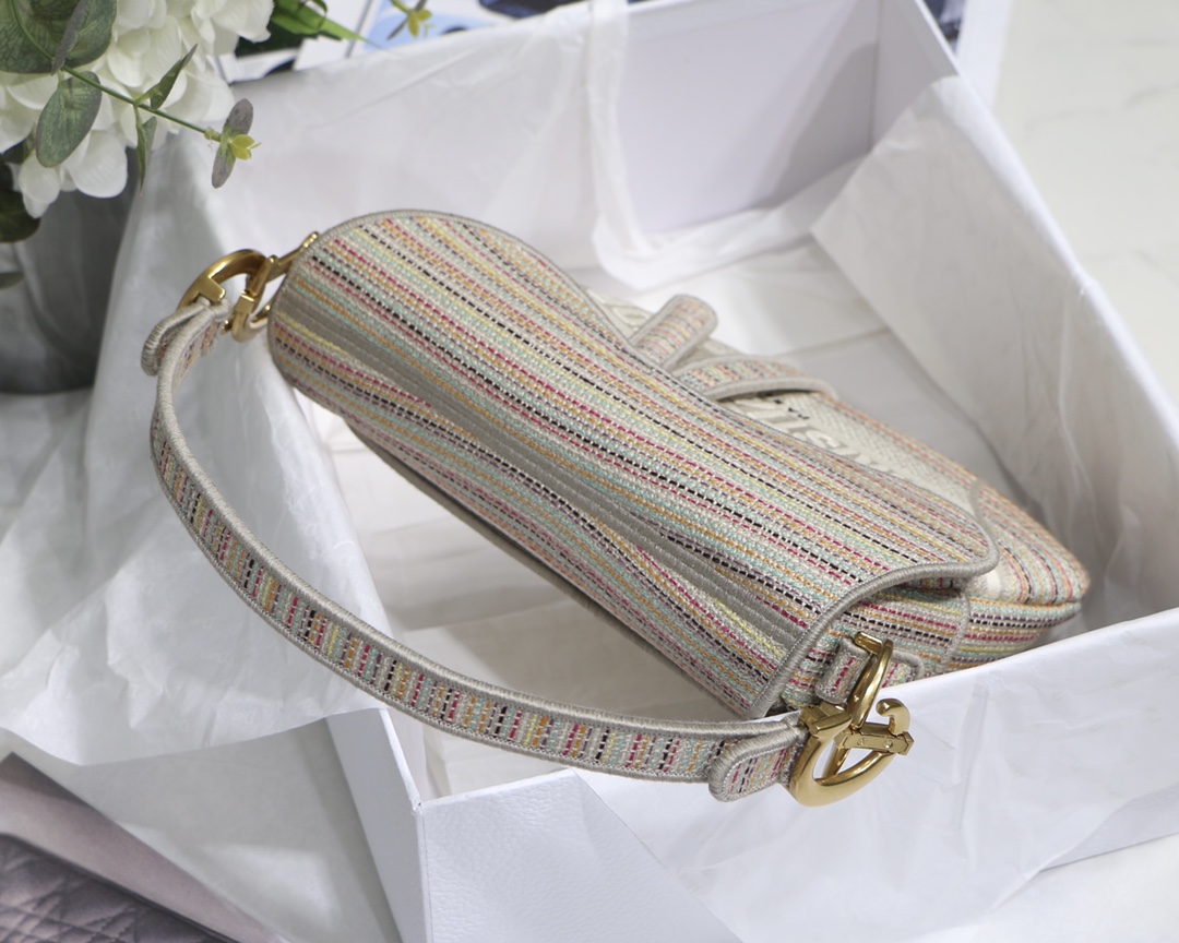 D10r saddle bag embroidery stripes color m0446 25.5 x 20 x 6.5 cm
