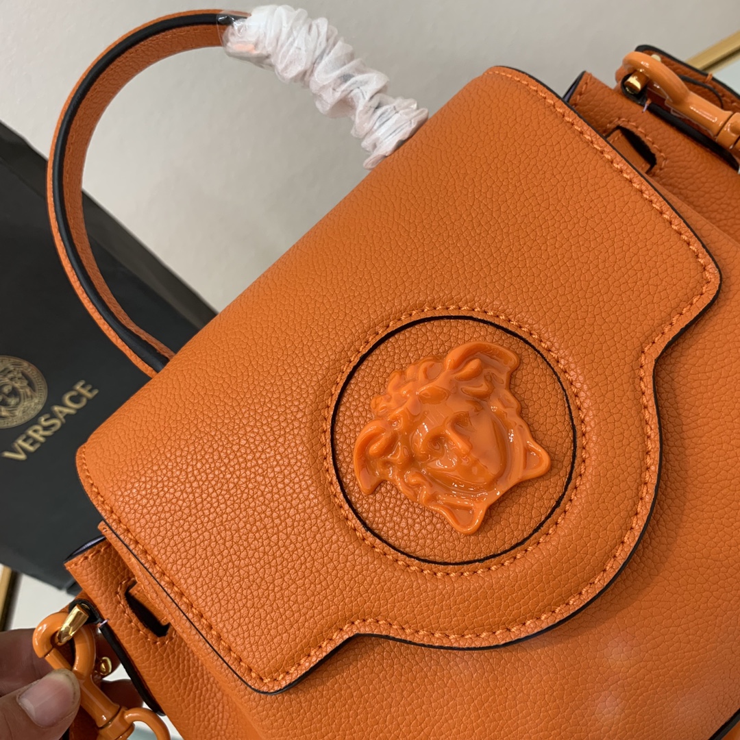 VERSACE SMALL LA MEDUSA HANDBAG Orange DBFI040 20 x 10 x 17 cm