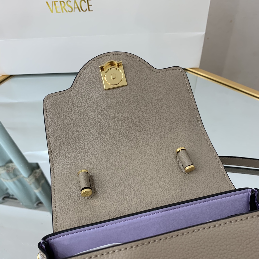 VERSACE SMALL LA MEDUSA HANDBAG Beige DBFI040 20 x 10 x 17 cm