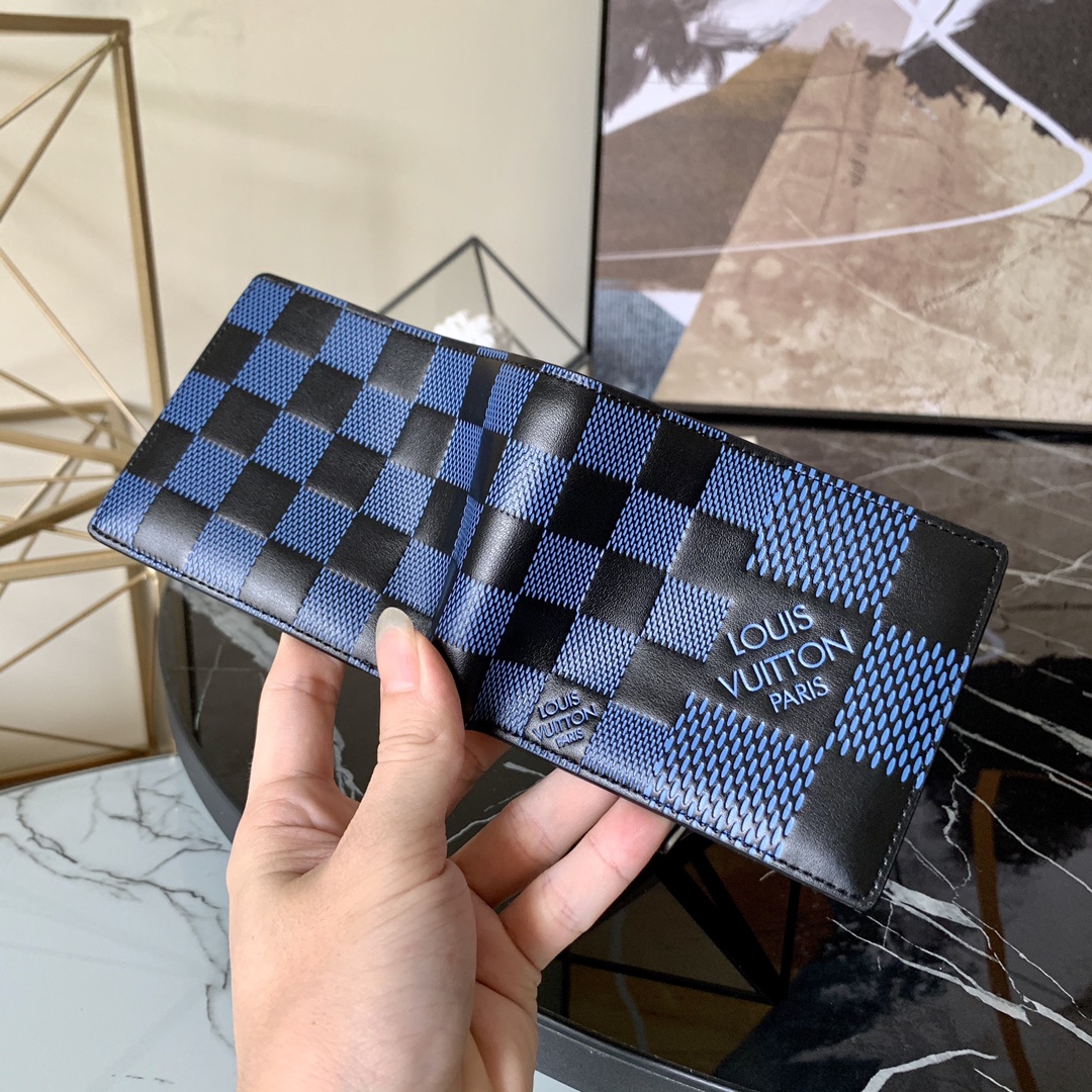 l0vis Vvtt0n multiple wallet damier infini 3d blue n60440 11.5 x 9 x 1.5 cm