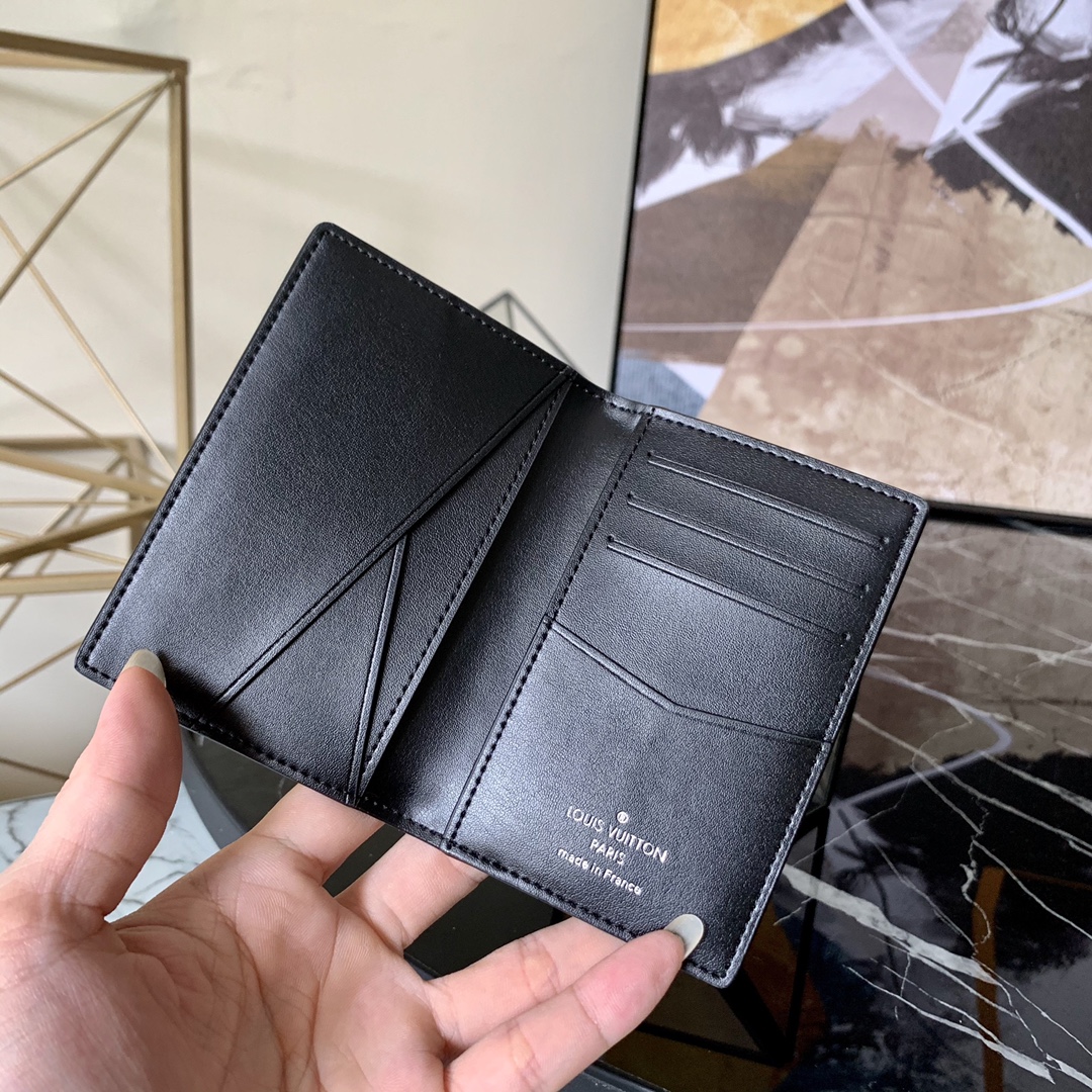 l0vis Vvtt0n pocket organizer damier graphite 3d leather blue n60431 8 x 11 x 1 cm