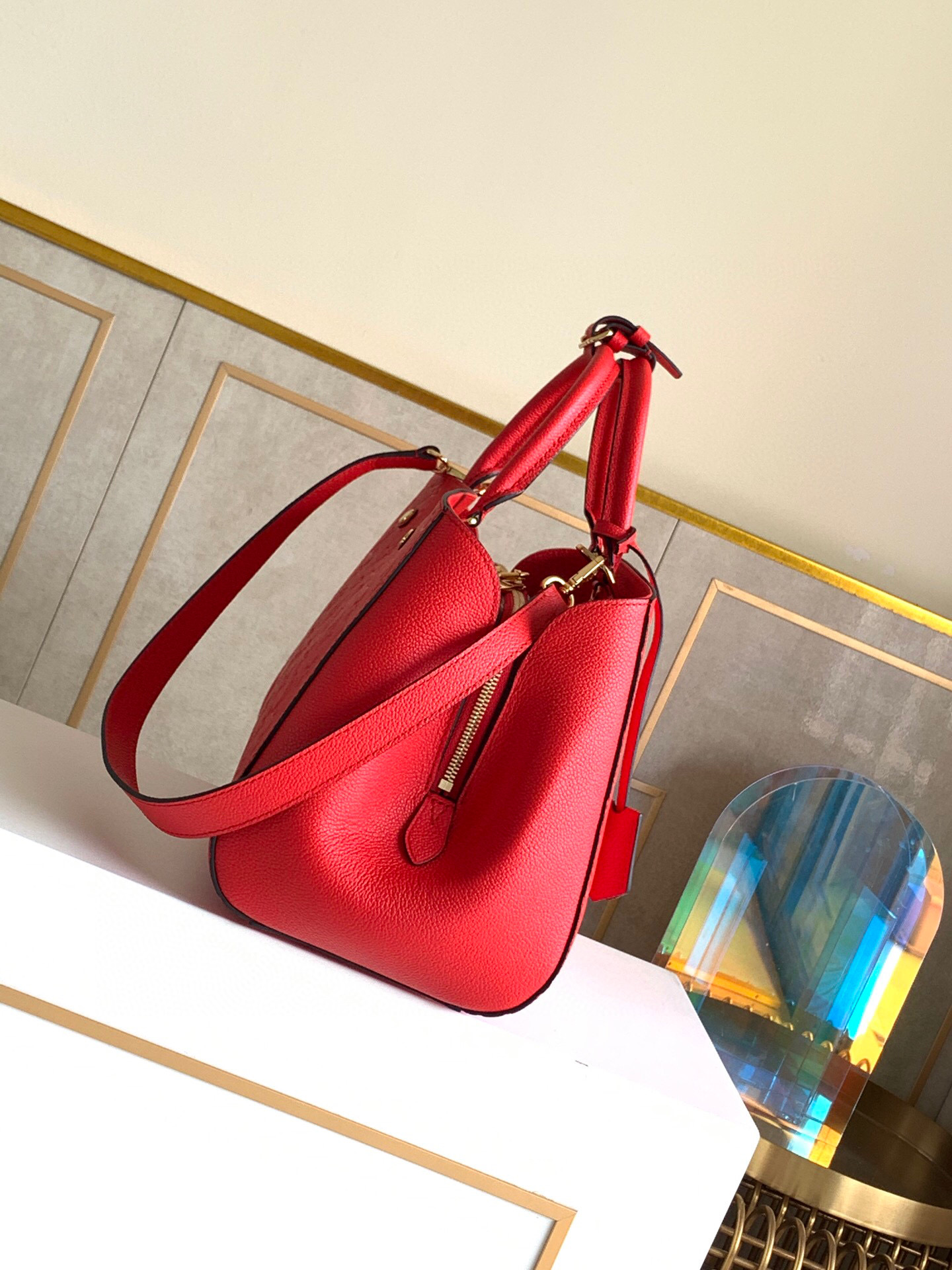 l0vis Vvtt0n montaigne mm monogram empreinte leather red m41048 33 × 23 × 15 cm