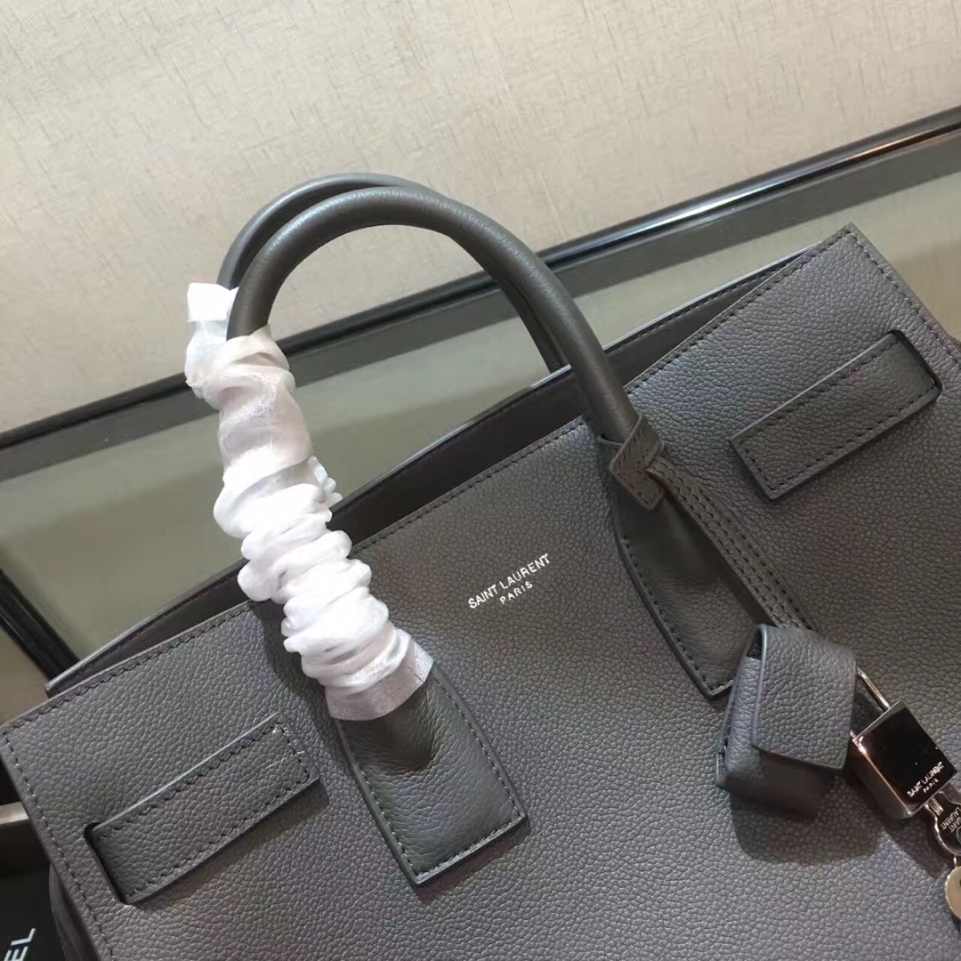 Y51 small classic sac de jour in grained leather grey 378299 32 x 25 x 16.5 cm