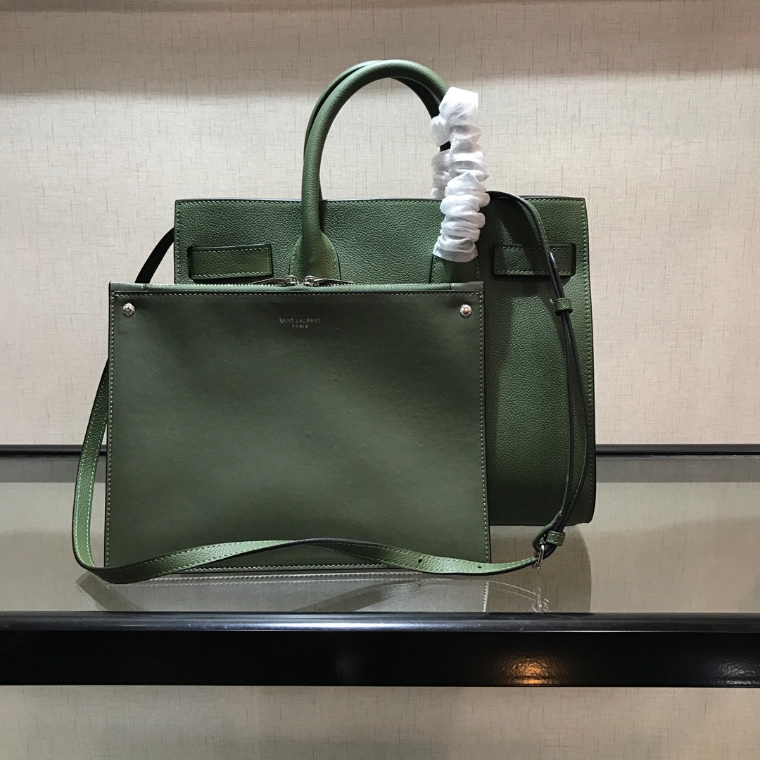 Y51 small classic sac de jour in grained leather dark green 378299 32 x 25 x 16.5 cm