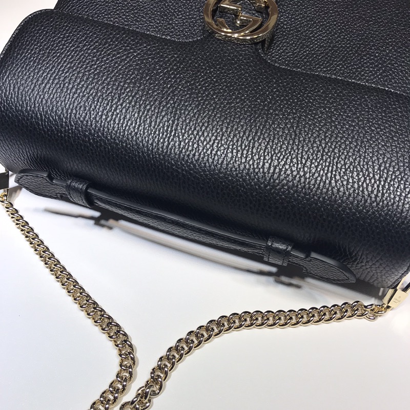 Gvc*1 large interlocking gg shoulder bag black 510306 32 x 20 x 12 cm