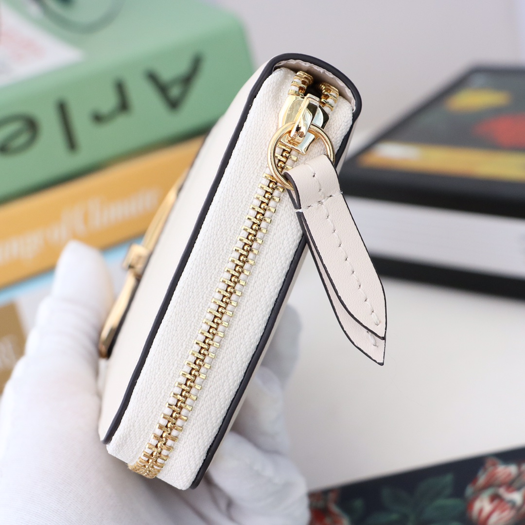 Gvc*1 sylvie long zip wallet white 476083 19.5 x 11 x 3 cm