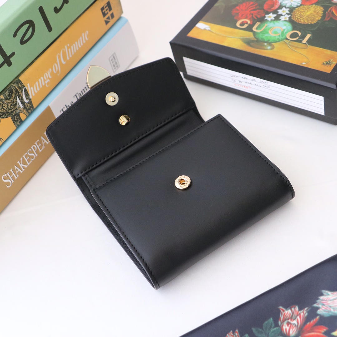 Gvc*1 sylvie tri-fold conpact wallet black 476081 11 x 9.5 x 3 cm