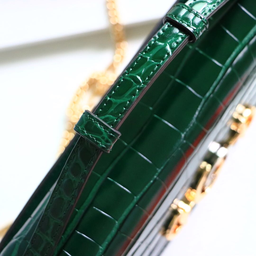 Gvc*1 medium zumi shoulder bag crocodile leather green 572375 24 x 14 x 5 cm