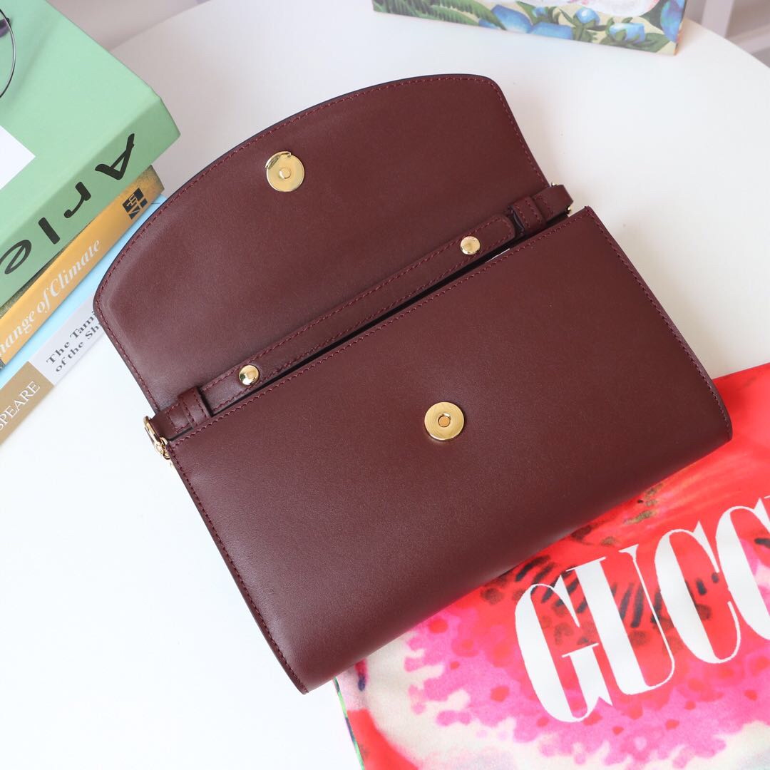 Gvc*1 medium zumi shoulder bag leather burgundy 572375 24 x 14 x 5 cm