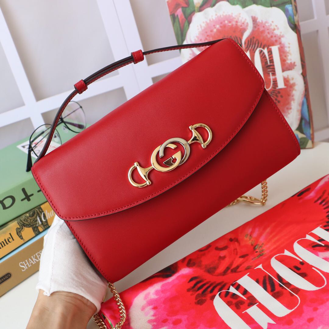 Gvc*1 medium zumi shoulder bag leather red 572375 24 x 14 x 5 cm
