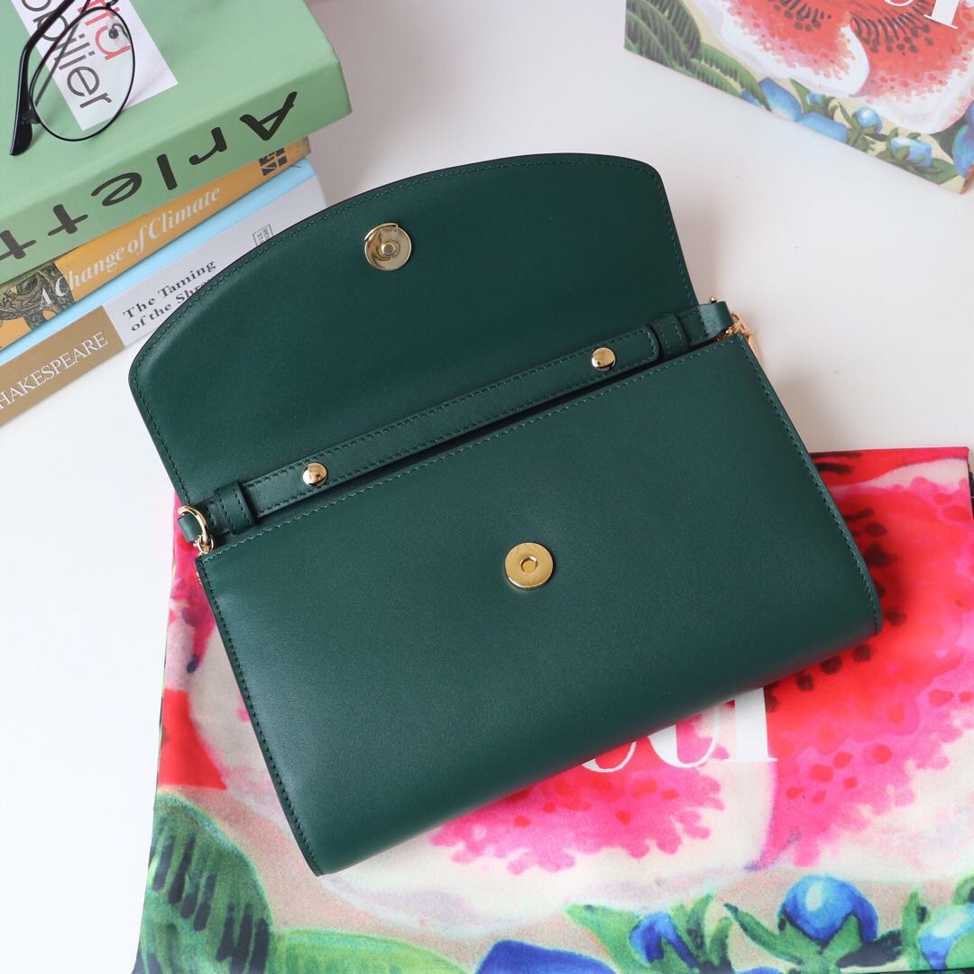 Gvc*1 medium zumi shoulder bag leather green 572375 24 x 14 x 5 cm