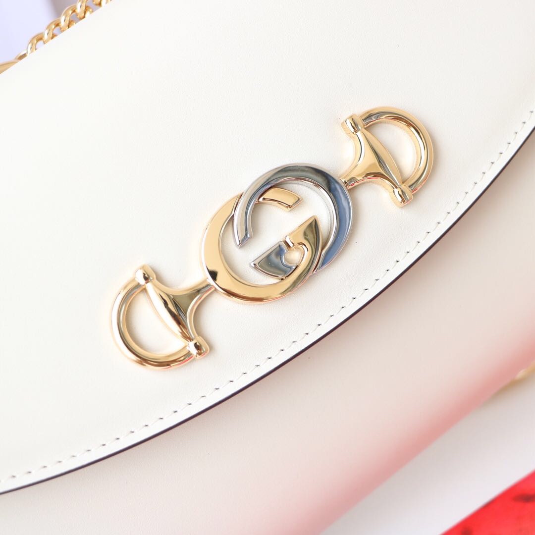 Gvc*1 medium zumi shoulder bag leather white 572375 24 x 14 x 5 cm