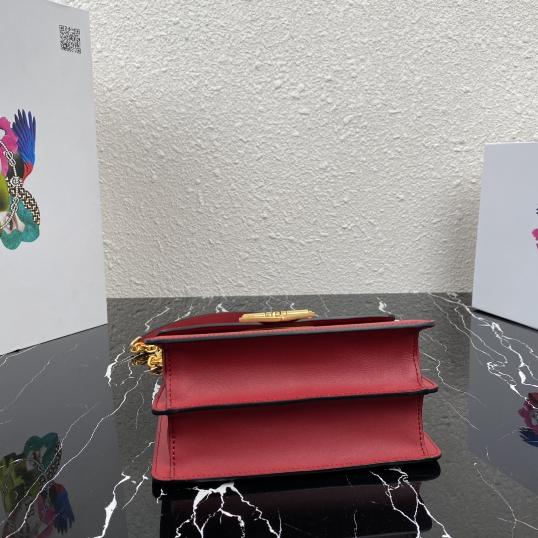 Pra*a symbole saffiano leather symbole bag red 1bn021 20 × 15 × 5 cm