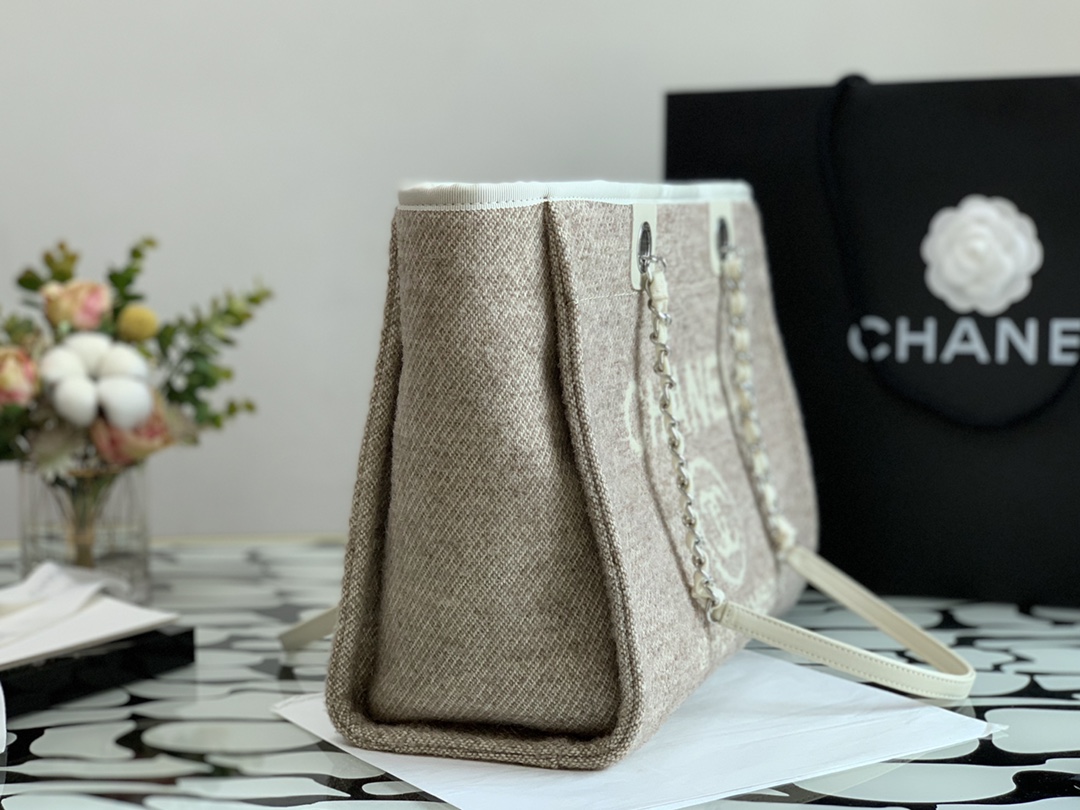 Ch**el deauville tote bag grey 34 cm