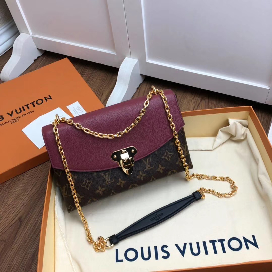 l0vis Vvtt0n saint-placide monogram canvas and leather bordeaux m43715 26 x 16 x 7 cm