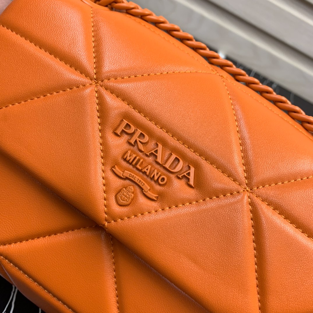 Pra*a small spectrum nappa leather bag orange 1bd233 23 x 17 x 8 cm