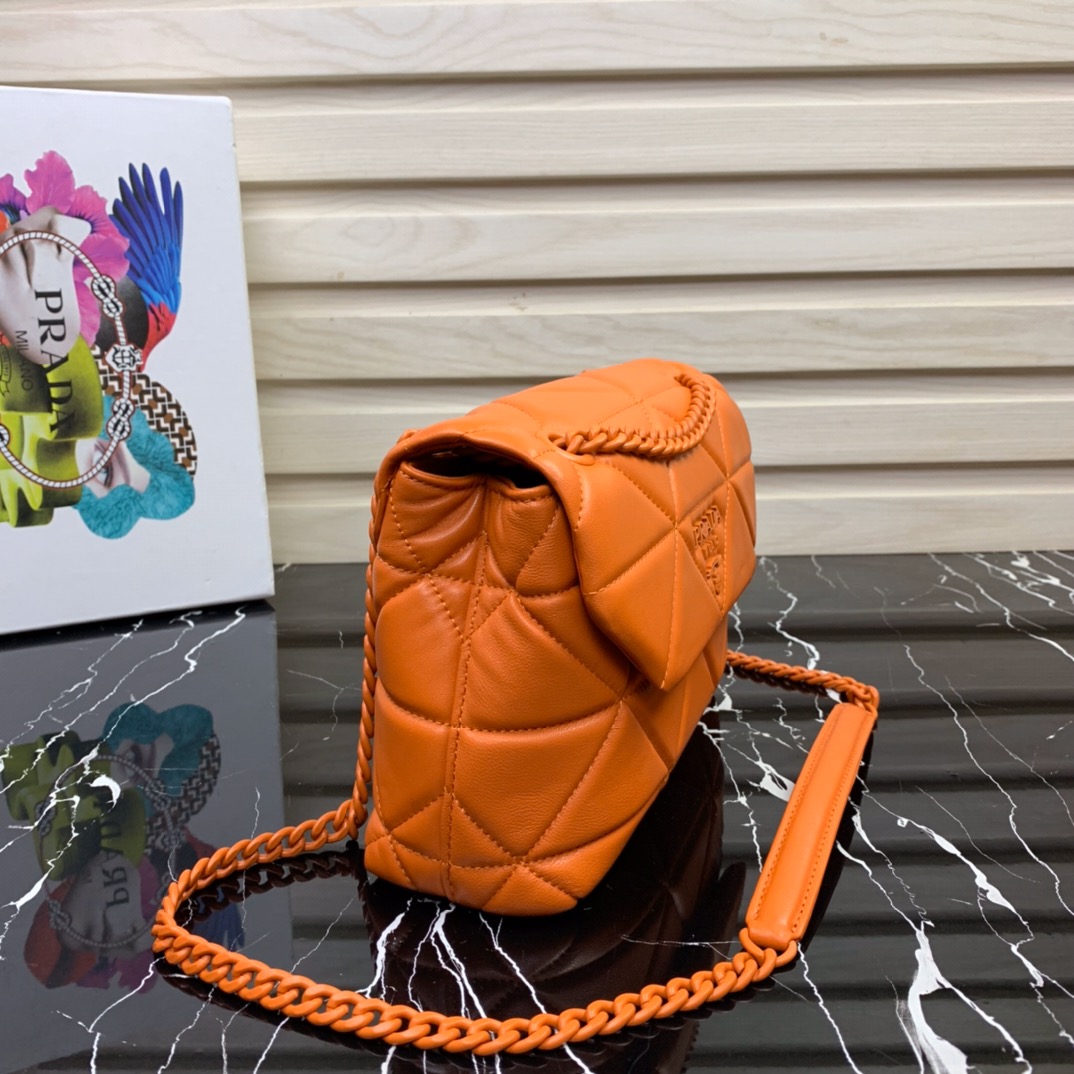 Pra*a small spectrum nappa leather bag orange 1bd233 23 x 17 x 8 cm