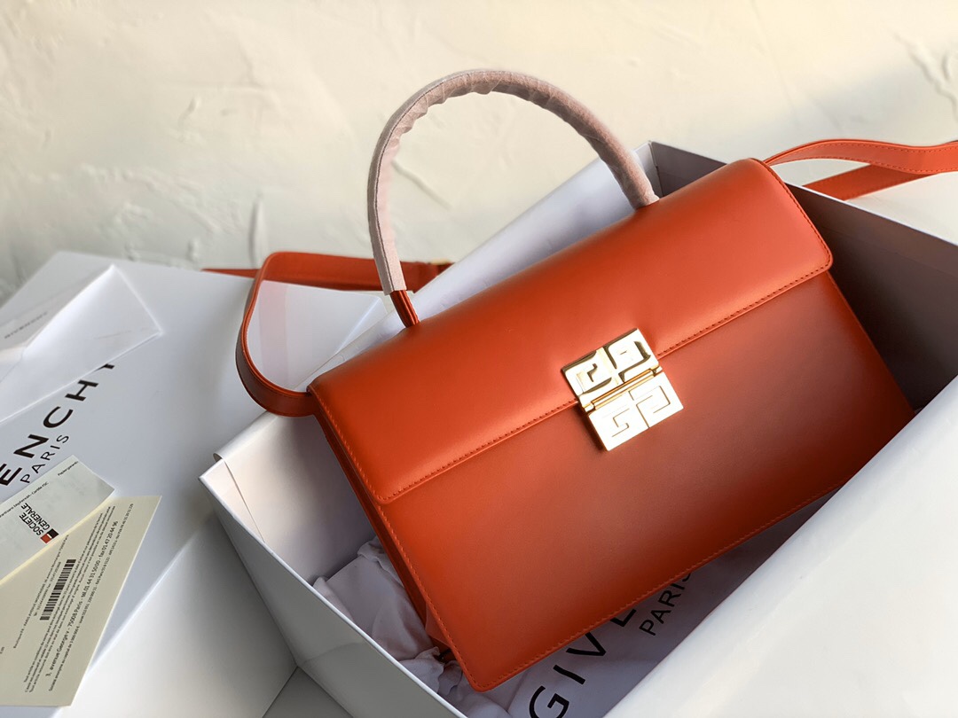 GIVENCHY Maroquinerie Leather Bag Orange 29 x 19 x 10 cm