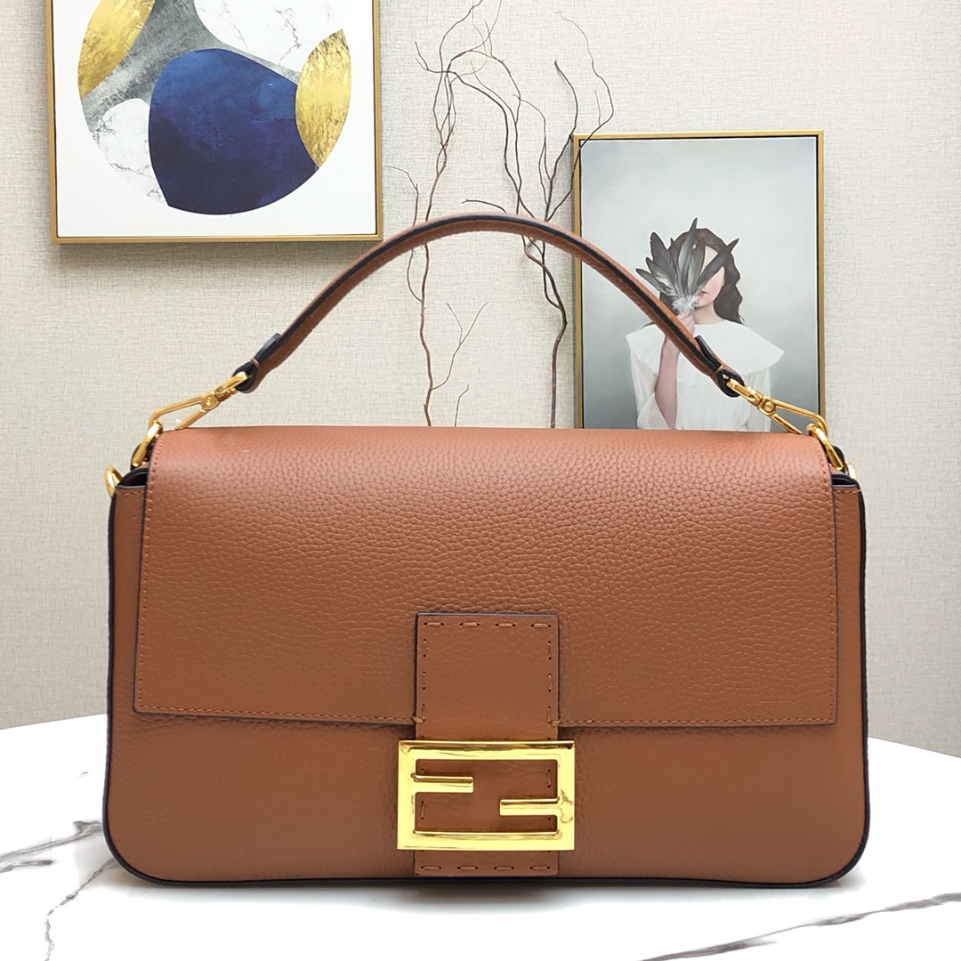 F**di large 1997 baguette leather brown 33 x 18 x 5.5 cm