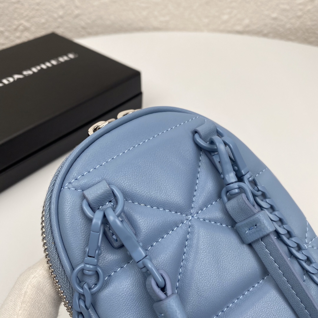 Pra*a mini spectrum quilted nappa leather blue 1dh030 10.5 x 18 cm