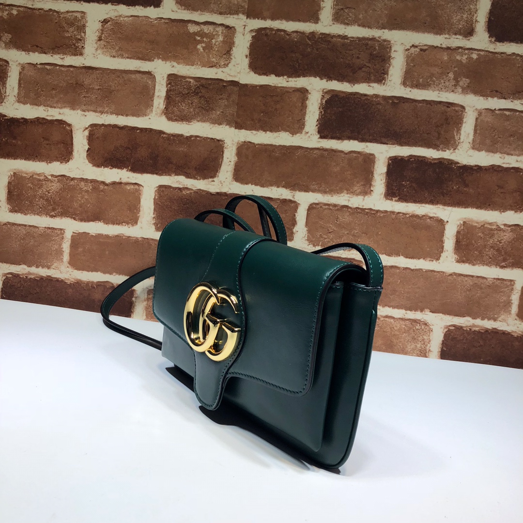 Gvc*1 small arli shoulder bag leather dark green 550129 25 x 16 x 5.5 cm