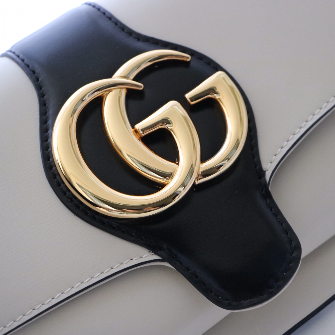 Gvc*1 small arli shoulder bag leather black and white 550129 25 x 16 x 5.5 cm