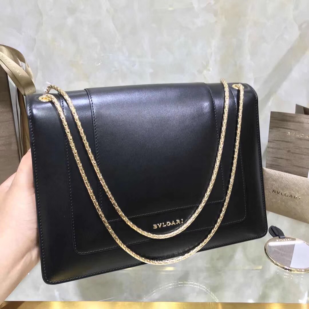 Bv1g*ai serpenti forever shoulder bag leather black 283170 28 x 19 x 8 cm