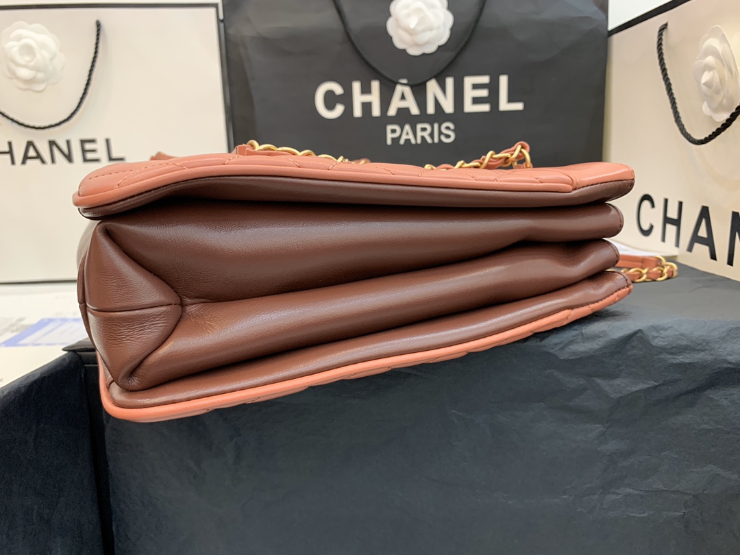 Ch**el large coco vintage timeless tote bag leather brick a57030 35 x 11 x 27 cm