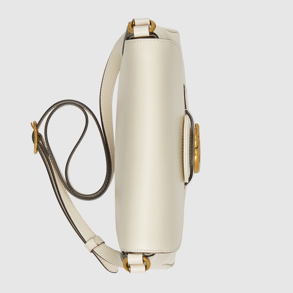 Gvc*1 small messenger bag with double g leather white 648934 23.5 x 17.5 x 5 cm