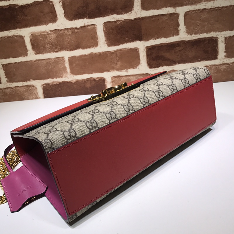 Gvc*1 medium padlock gg svp*me shoulder bag pink leather top 409486 30 x 19 x 10 cm