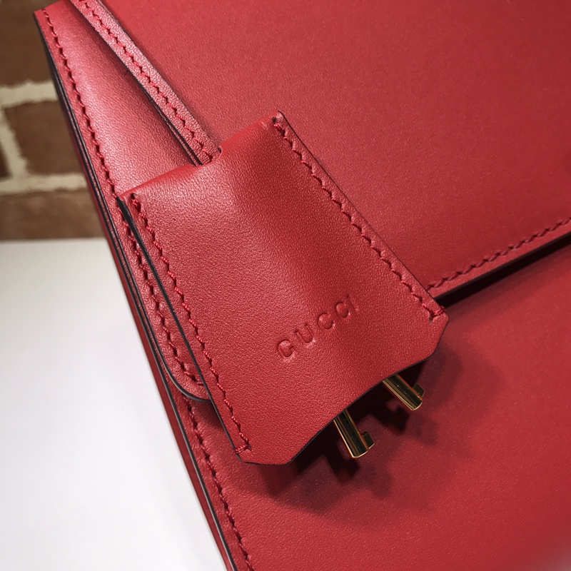 Gvc*1 medium padlock shoulder bag leather red 409486 30 x 19 x 10 cm