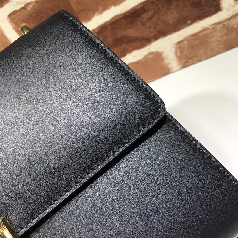 Gvc*1 medium padlock shoulder bag leather black 409486 30 x 19 x 10 cm