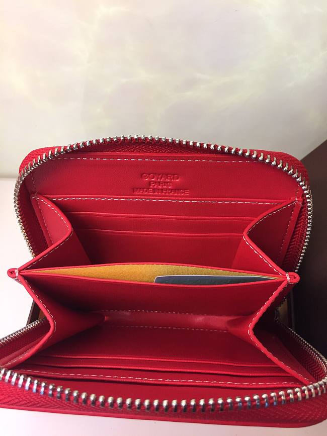 G09ard small chervon zipper wallet red 11 x 10 cm