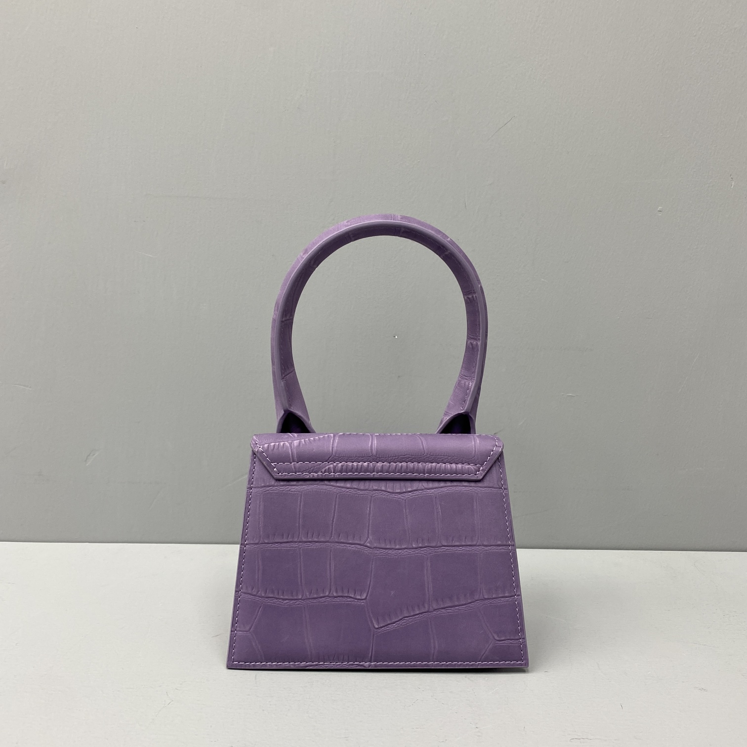 JACQUEMUS SMALL Le Chiquito Crocodile Leather Purple 213BA02 18 x 15.5 x 8 cm