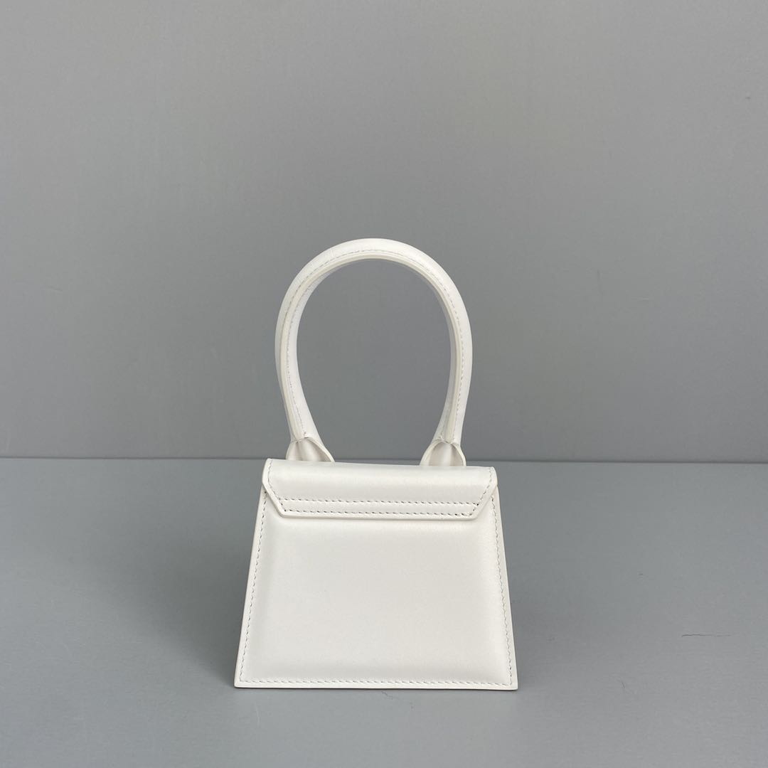 JACQUEMUS LE CHIQUITO Mini Leather Bag White 213BA01 12 x 8 x 5 cm