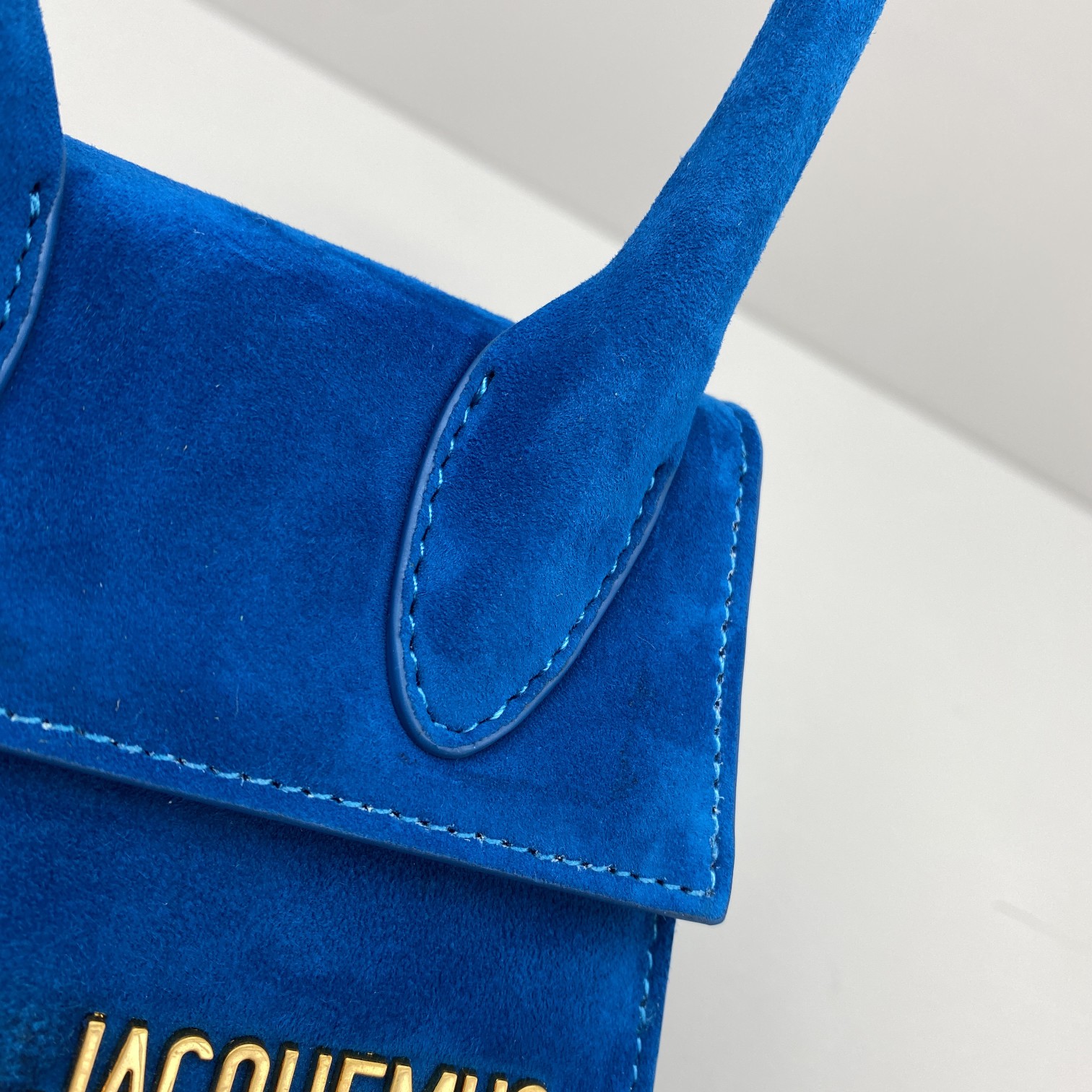 JACQUEMUS LE CHIQUITO Mini Velvet Bag Blue 213BA01 12 x 8 x 5 cm
