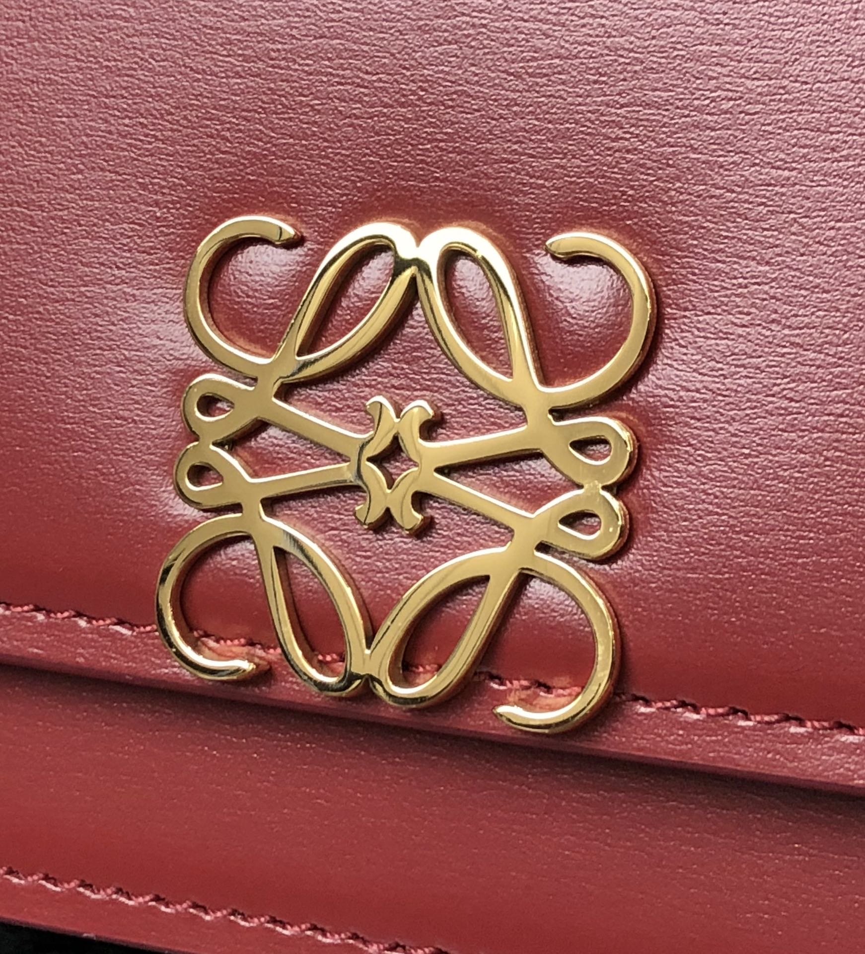 L0ew* small goya bag silk calfskin deep red a896n09x01 18.5 x 12.5 x 6 cm