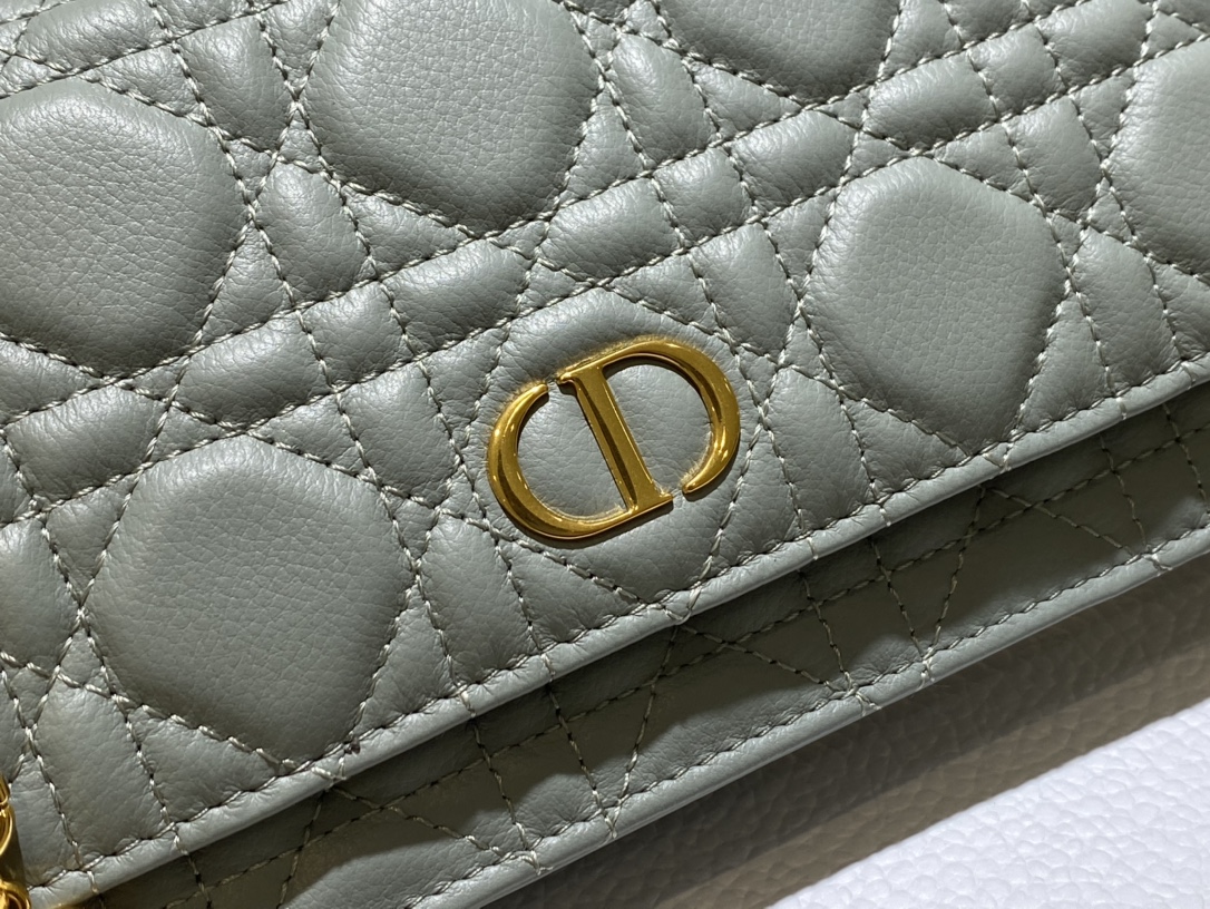 d10r caro belt pouch with chain S*pple cannage calfskin gray s5091 20 x 11.5 x 3.5 cm