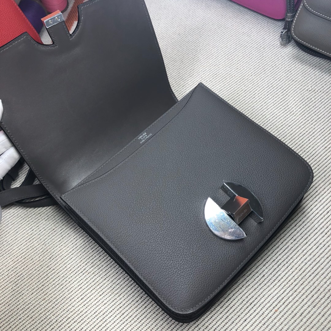 H**me5 2002 - 20 bag evercolor calfskin leather grey 20 cm