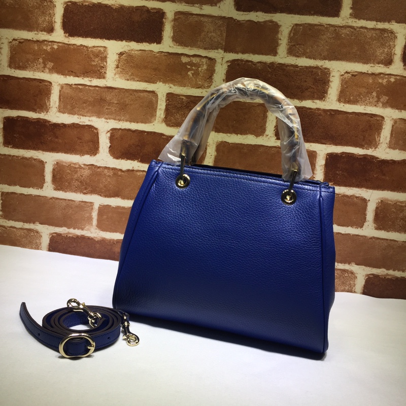 Gvc*1 bamboo shopper leather tote navy 336032 28 x 22 x 12 cm